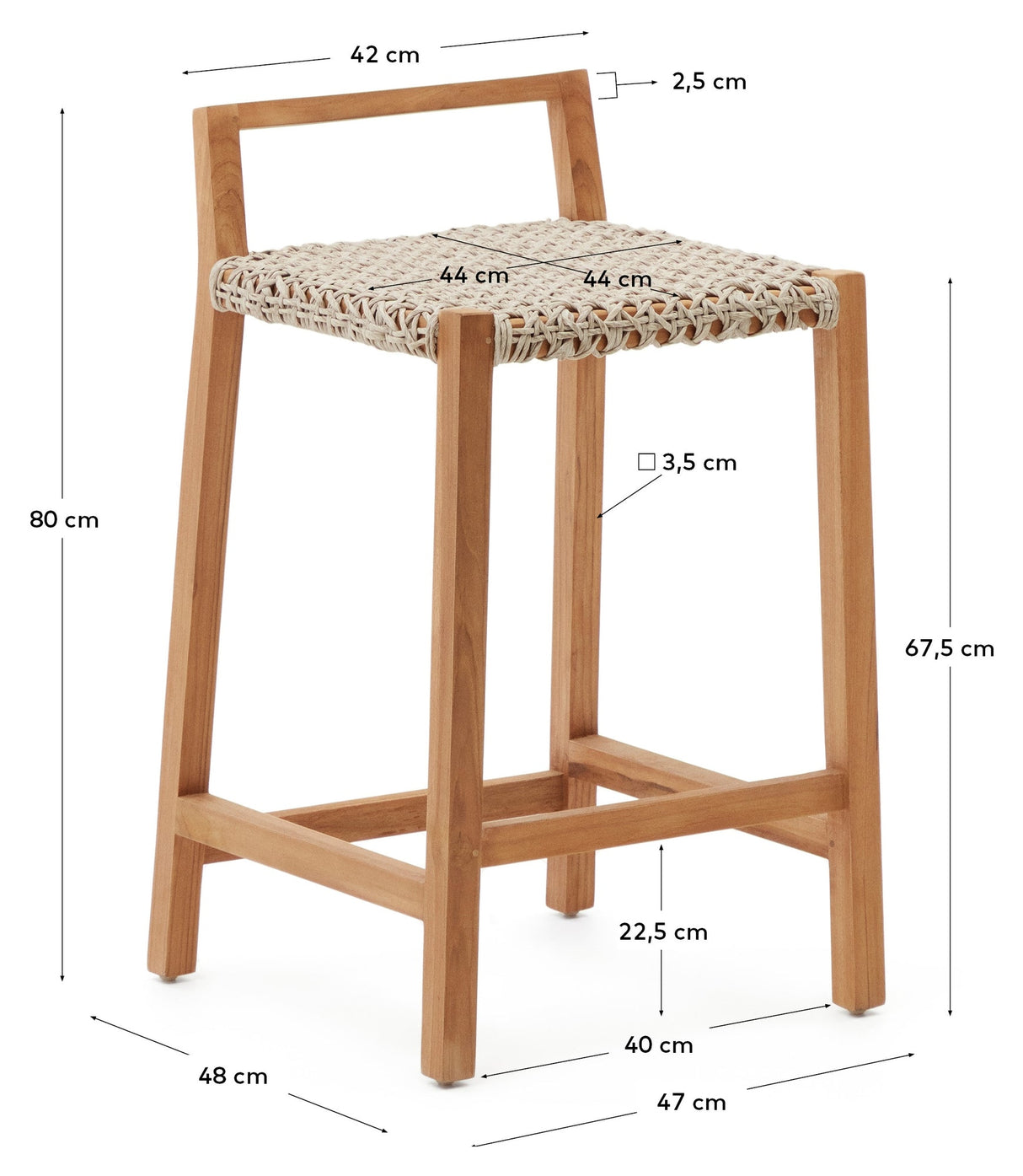 Giverola Chair, teak 80 cm