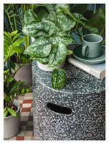 Jenell Sidebord Black Terrazzo-Look, Ø35