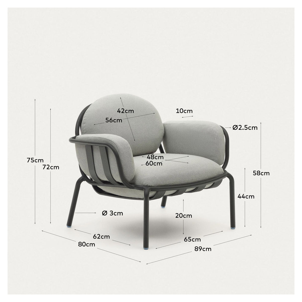 Joncols Lounge Chair, Gray