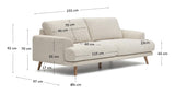 Karin 3 -seters sofa - hvit