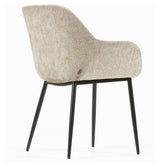 Konna Dining Chair, Beige Chenille/Black Steel Legs