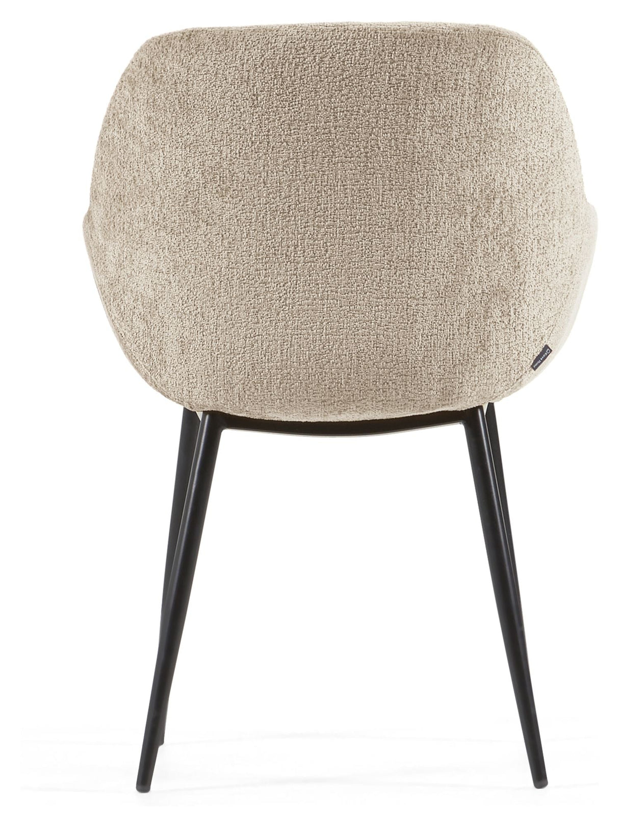 Konna Dining Chair, Beige Chenille/Black Steel Legs