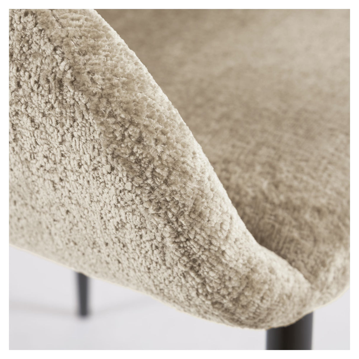 Konna Dining Chair, Beige Chenille/Black Steel Legs