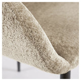 Konna Dining Chair, Beige Chenille/Black Steel Legs