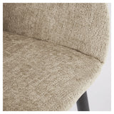 Konna Dining Chair, Beige Chenille/Black Steel Legs