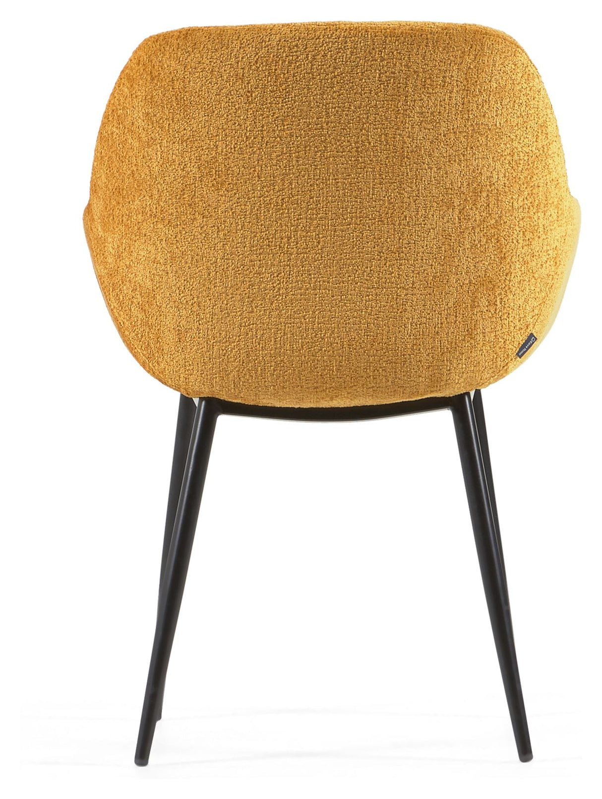 Konna Dining Chair, Yellow Chenille/Black Steel Leg