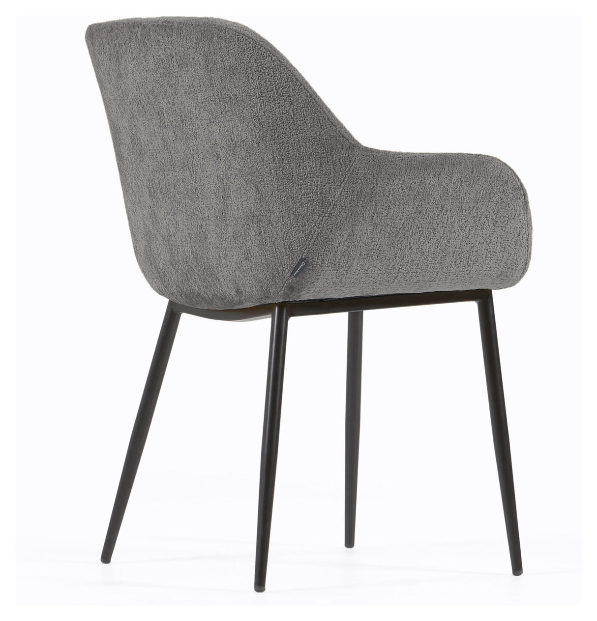 Konna Dining Chair, Dark Grey Chenille/Black Steel Legs