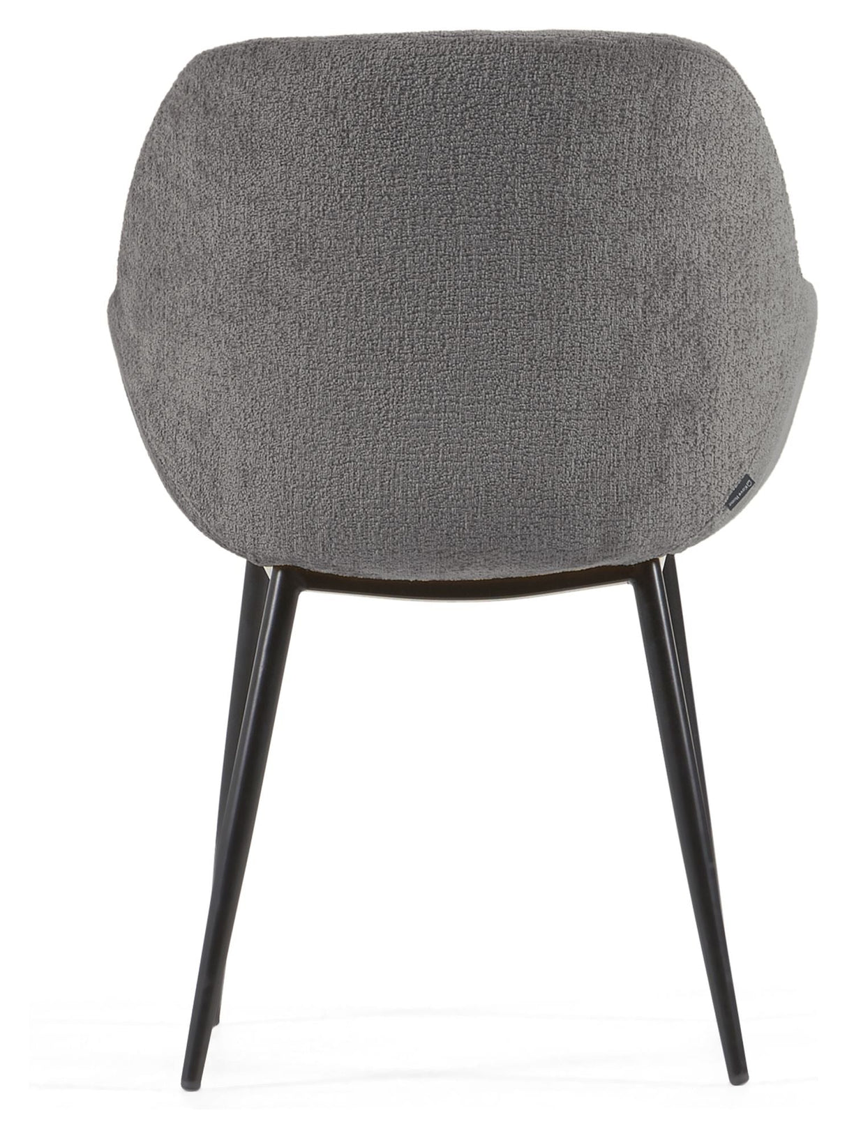 Konna Dining Chair, Dark Grey Chenille/Black Steel Legs