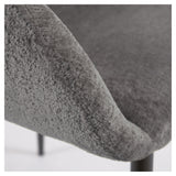 Konna Dining Chair, Dark Grey Chenille/Black Steel Legs