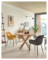 Konna Dining Chair, Mustard Velvet