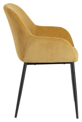 Konna Dining Chair, Mustard Velvet