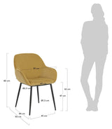 Konna Dining Chair, Mustard Velvet