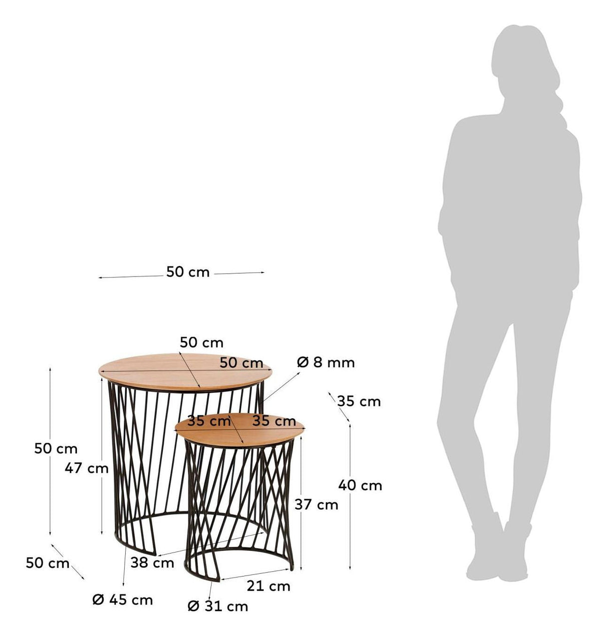 Leska Deposit Table Light Wood, Ø50