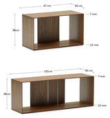 Litto Shelf -sett med 4 moduler, valnøttdefiner, 168x76