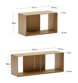 Litto Shelf Set of 4 Modules, Oak Fineer, 168x76