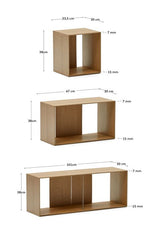 Litto Shelf Set of 9 Modules, Oak Fineer, 202x114