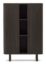 Mailen High skjenk med 2 dører, Ash Veneer/Dark Finish, 110x140