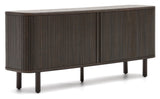 Mailen Sideboard med 2 dører, Ash Veneer/Dark Finish, 180x75