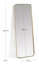 Marco Mirror med gullmetallramme, 150,5x55