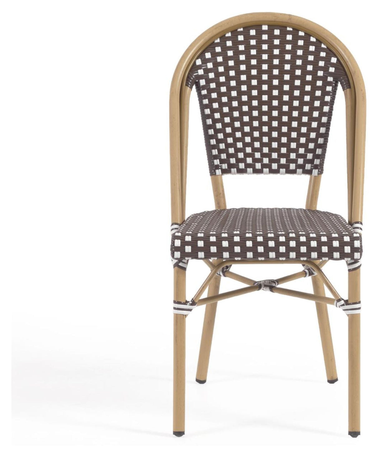 Marilyn Outdoor Café Chair på Polyrattan, Brown/White