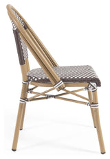 Marilyn Outdoor Café Chair på Polyrattan, Brown/White