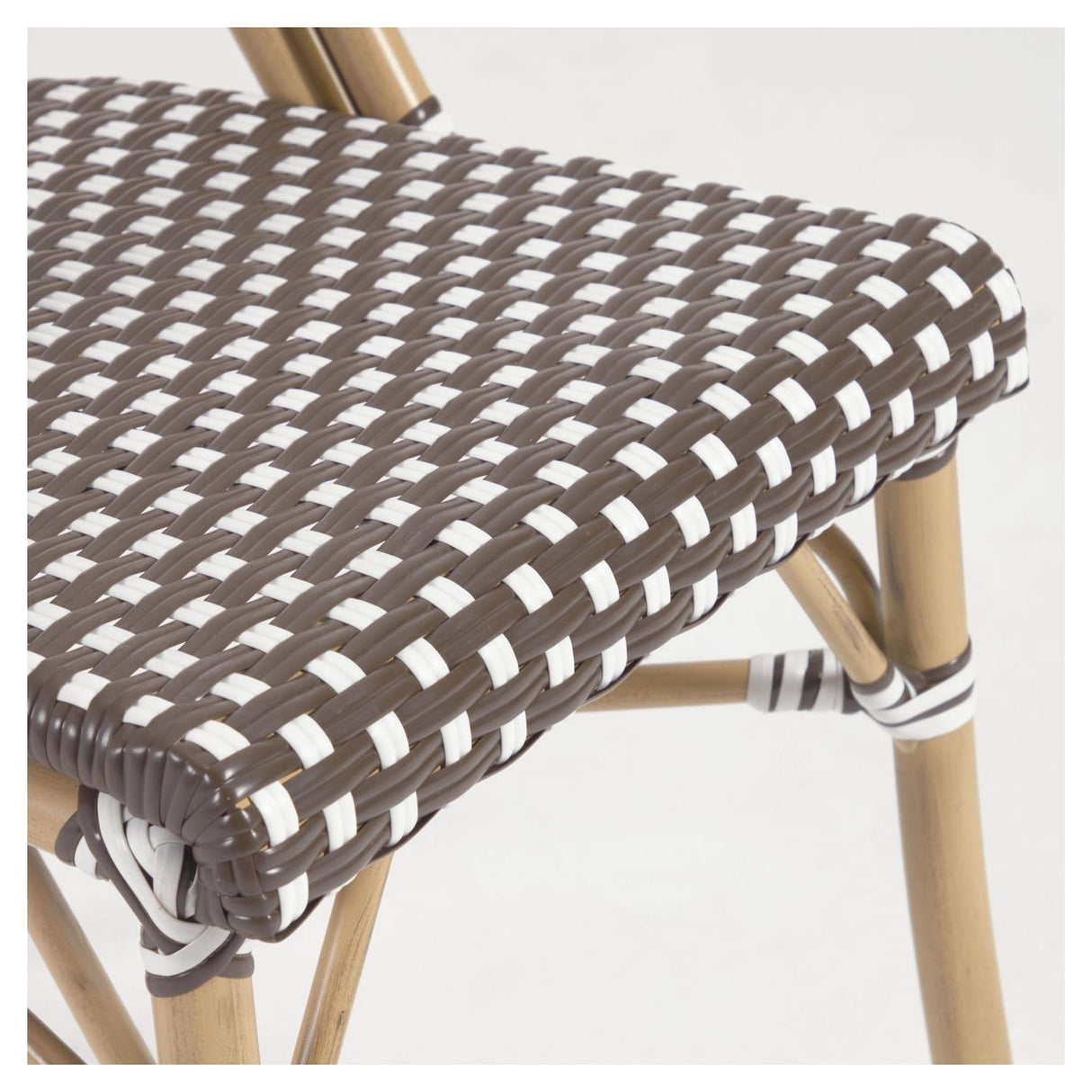 Marilyn Outdoor Café Chair på Polyrattan, Brown/White