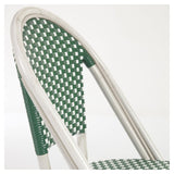 Marilyn Outdoor Café Chair in Polyrattan, Green/White