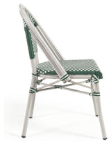 Marilyn Outdoor Café Chair in Polyrattan, Green/White