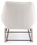 Marlina Swing Chair, White Lambskin Look