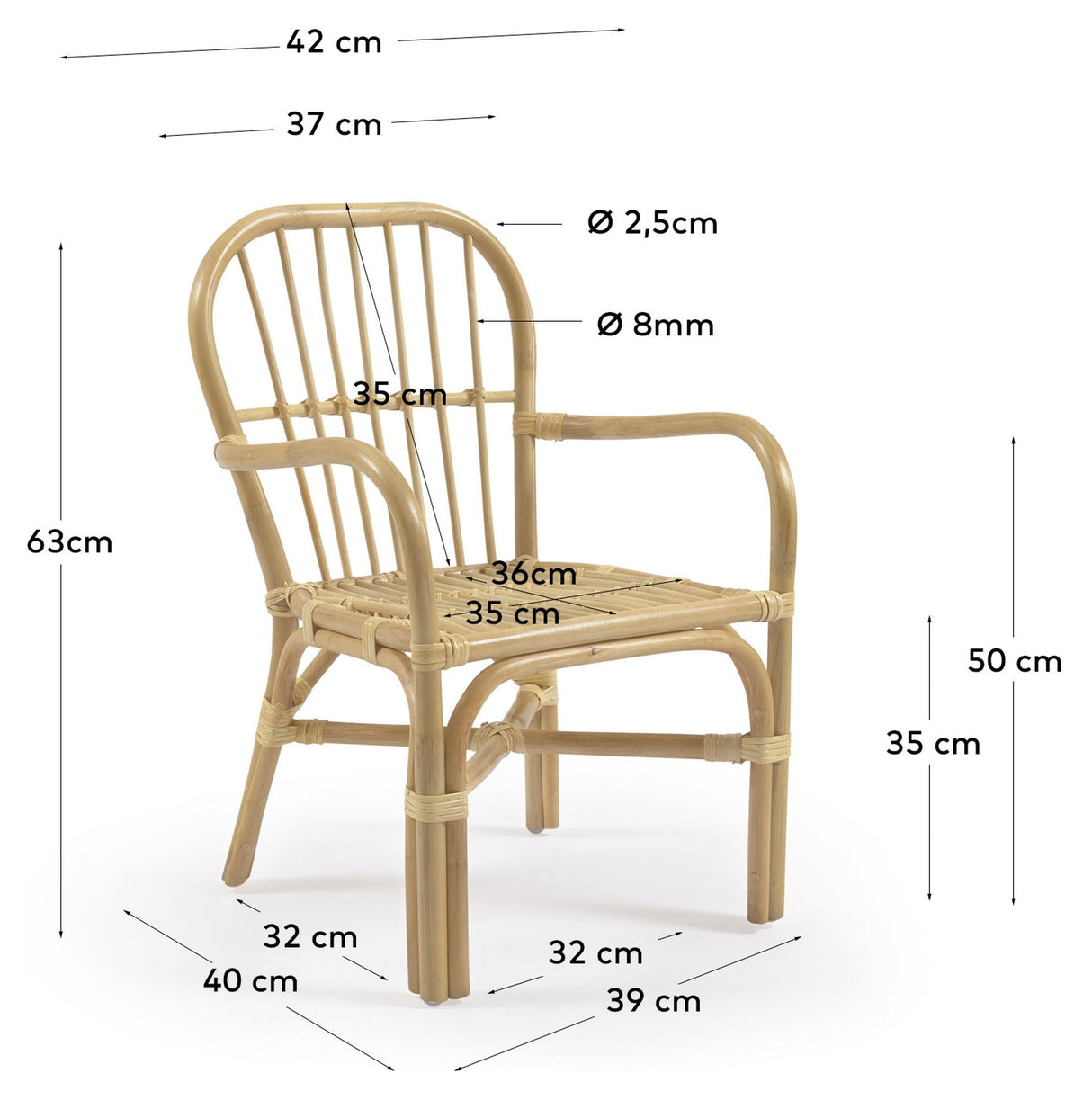 Marzieh barneleder i Rattan