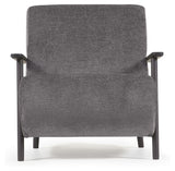 Meghan Lounge Chair, Gray Chenille/Wooden Leg Wenge Finish