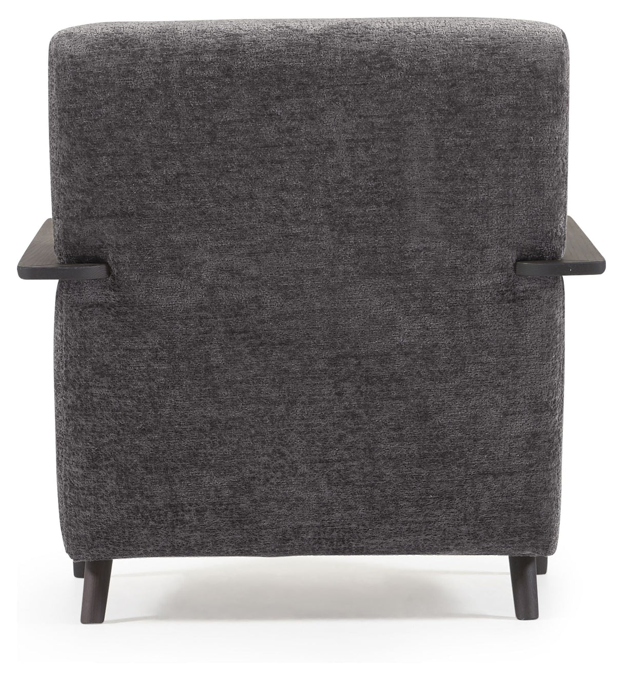 Meghan Lounge Chair, Gray Chenille/Wooden Leg Wenge Finish