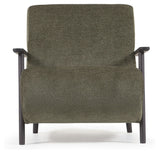 Meghan Lounge Chair, Green Chenille/Wooden Leg Wenge Finish