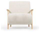 Meghan Lounge Chair, White Lambskin Look/Ask