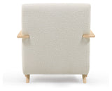 Meghan Lounge Chair, White Lambskin Look/Ask