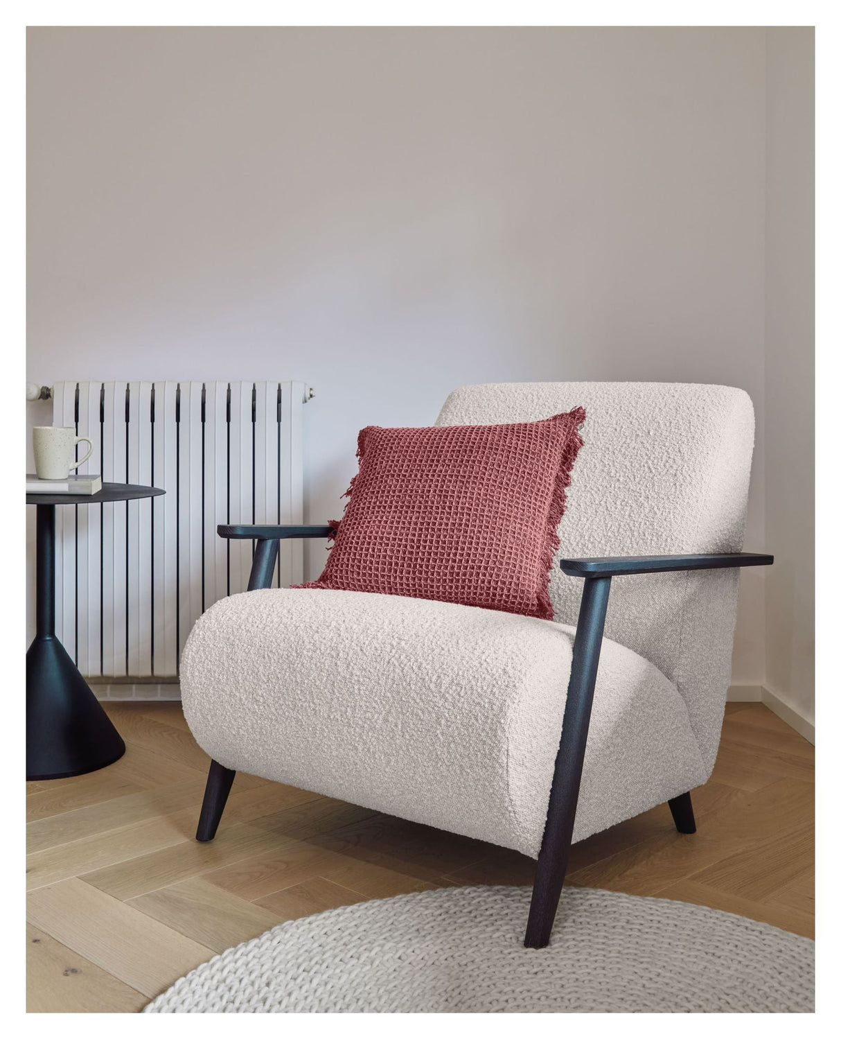 Meghan Lounge Chair, White Teddy