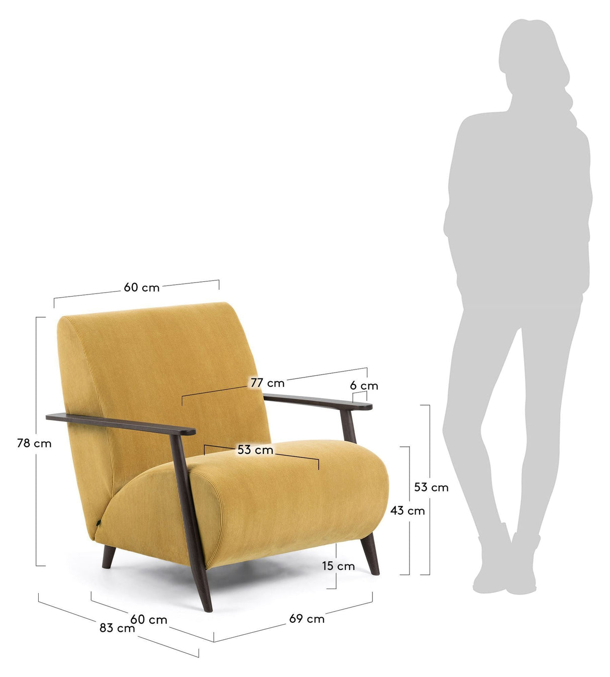 Meghan Lounge Chair, Mustard Velvet