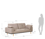 NOA 3-er. Sofa med puter beige/natur