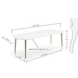 Oakland spisebord med uttrekk, MDF, White, 160 (260) X100