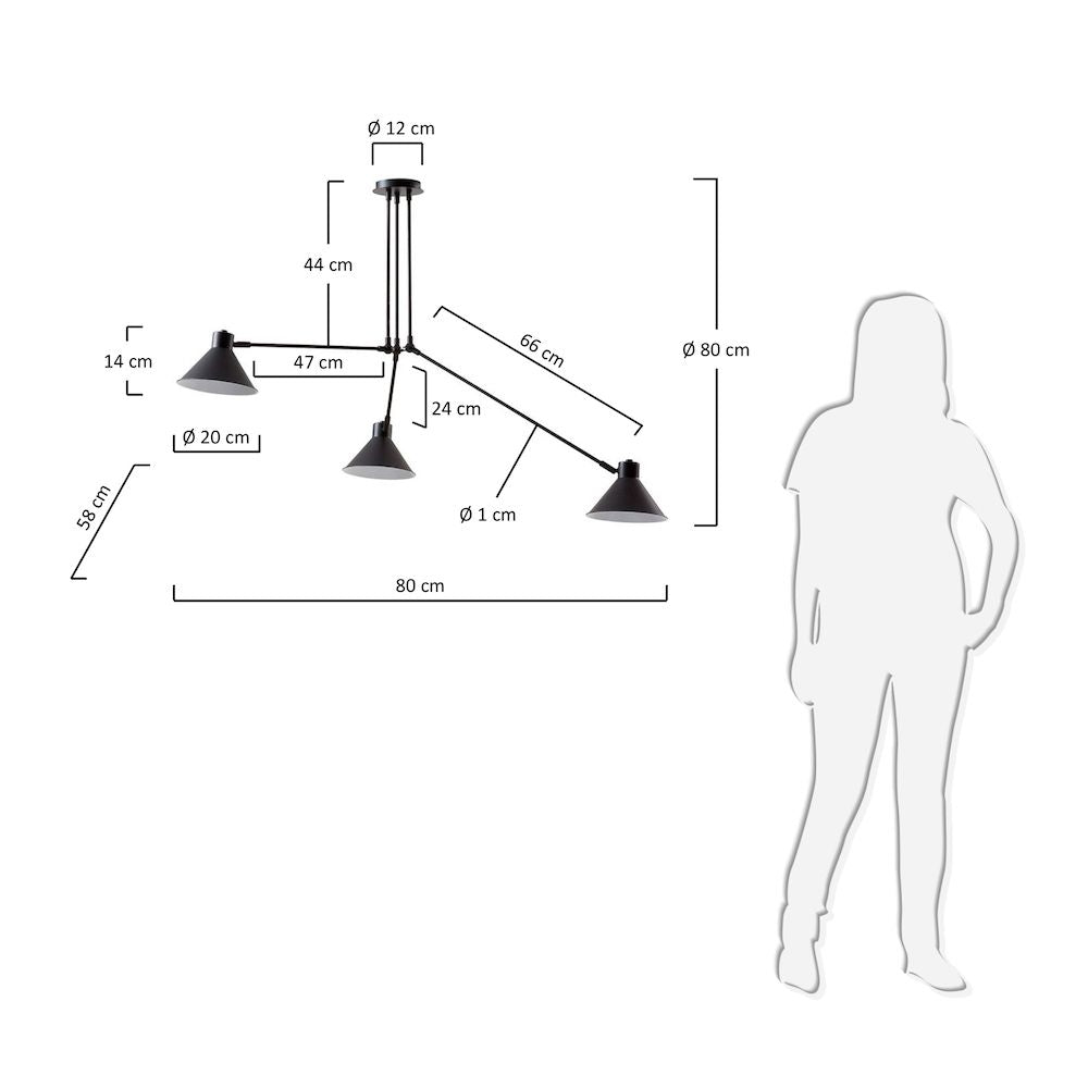 Odine taklampe svart