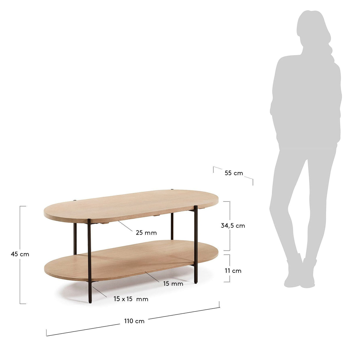 Palmia salongbord 110x55 natur