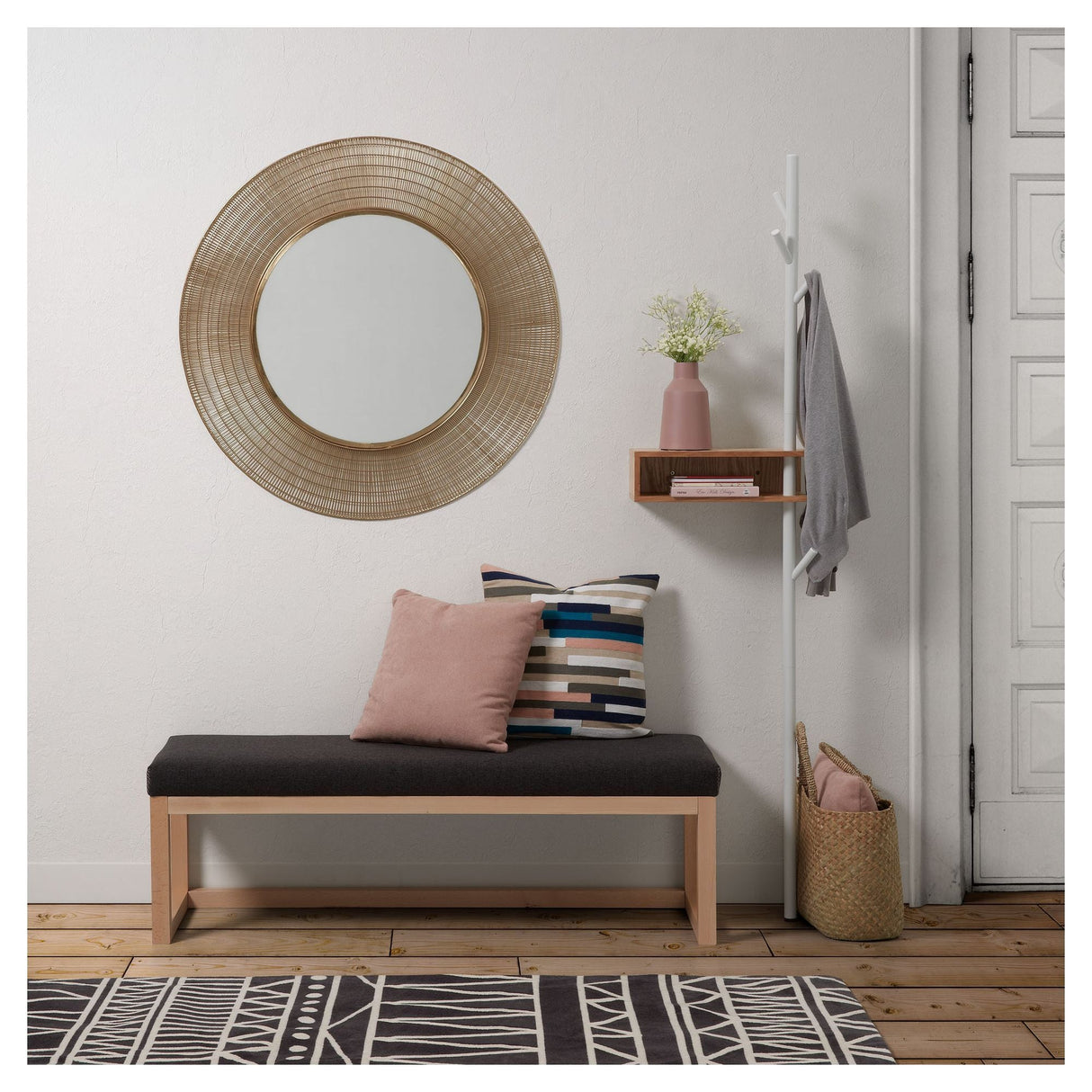 Plax Mirror Ø80 cm messingfinish