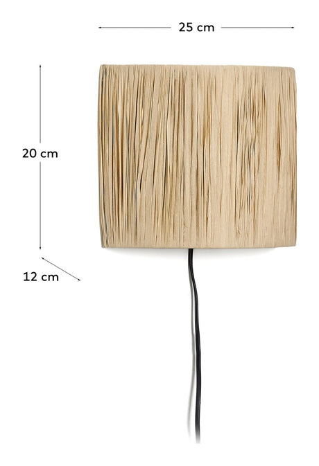 Pulmi vegglampe, naturlig raffia