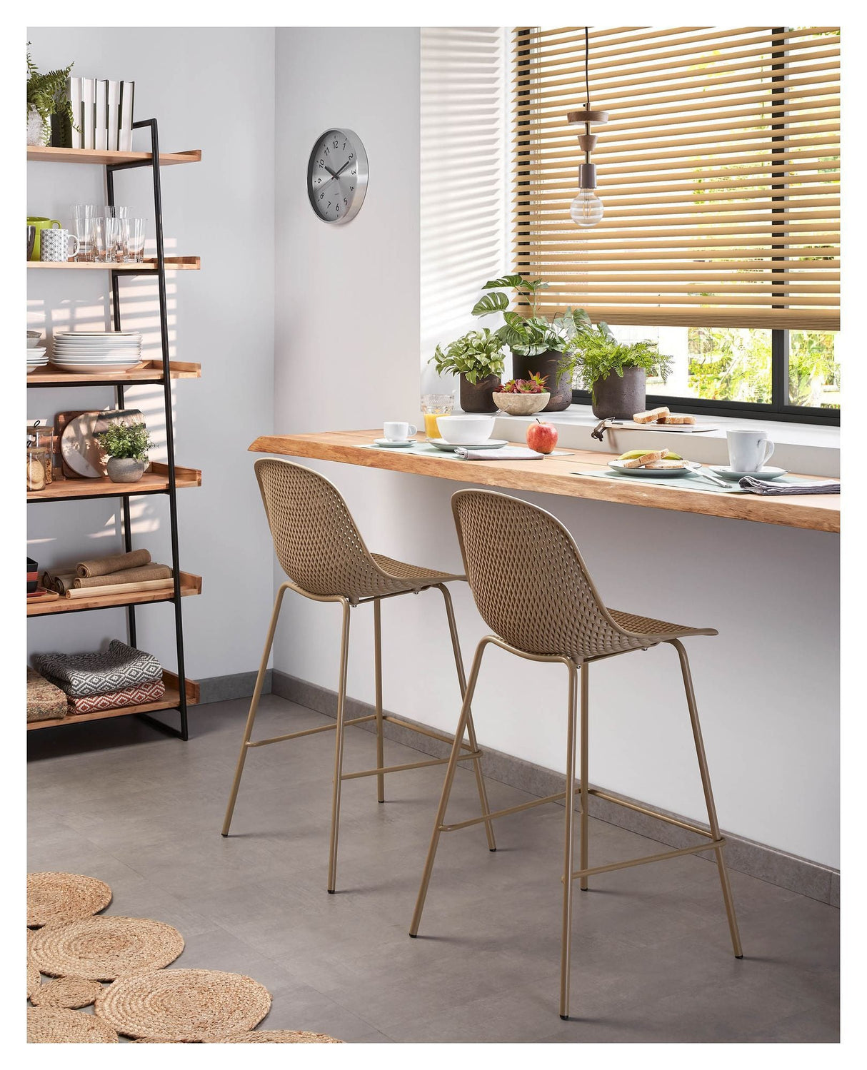 Quinby Bar Stool SH: 65cm, beige