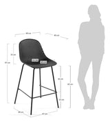 Quinby Bar Stool SH: 65cm, grafitt