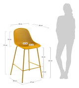 Quinby Bar Stool SH: 65cm, gul