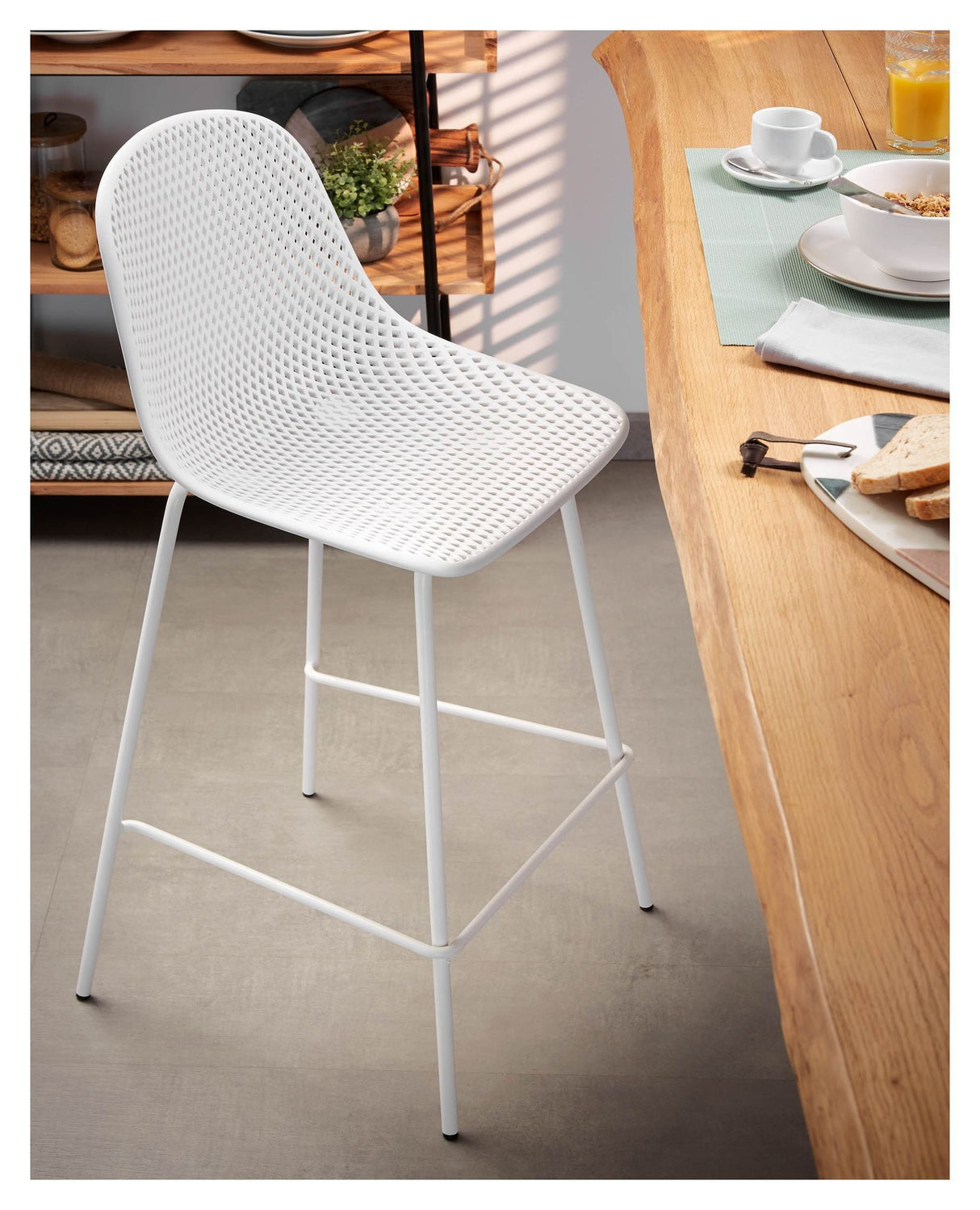 Quinby Bar Stool SH: 65cm, hvit