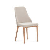 Rosie spisestol med polstret sete, beige stoff