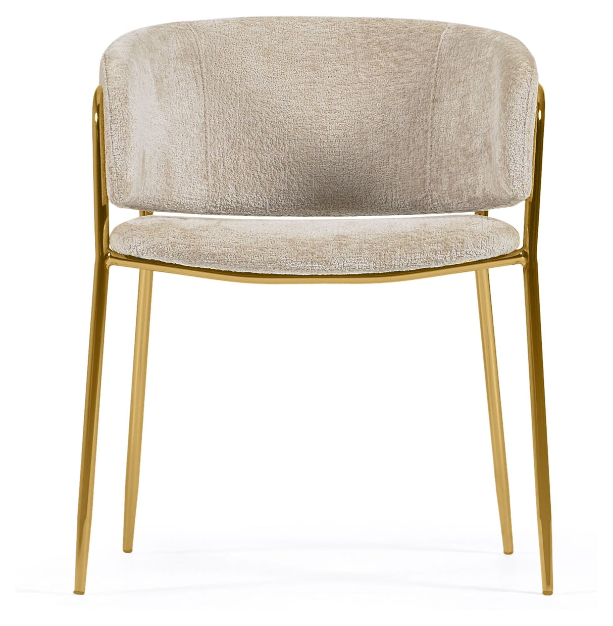 Runnie Dining Chair, Beige Chenille