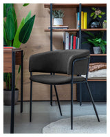 Runnie Dining Chair Dark Grey Twill